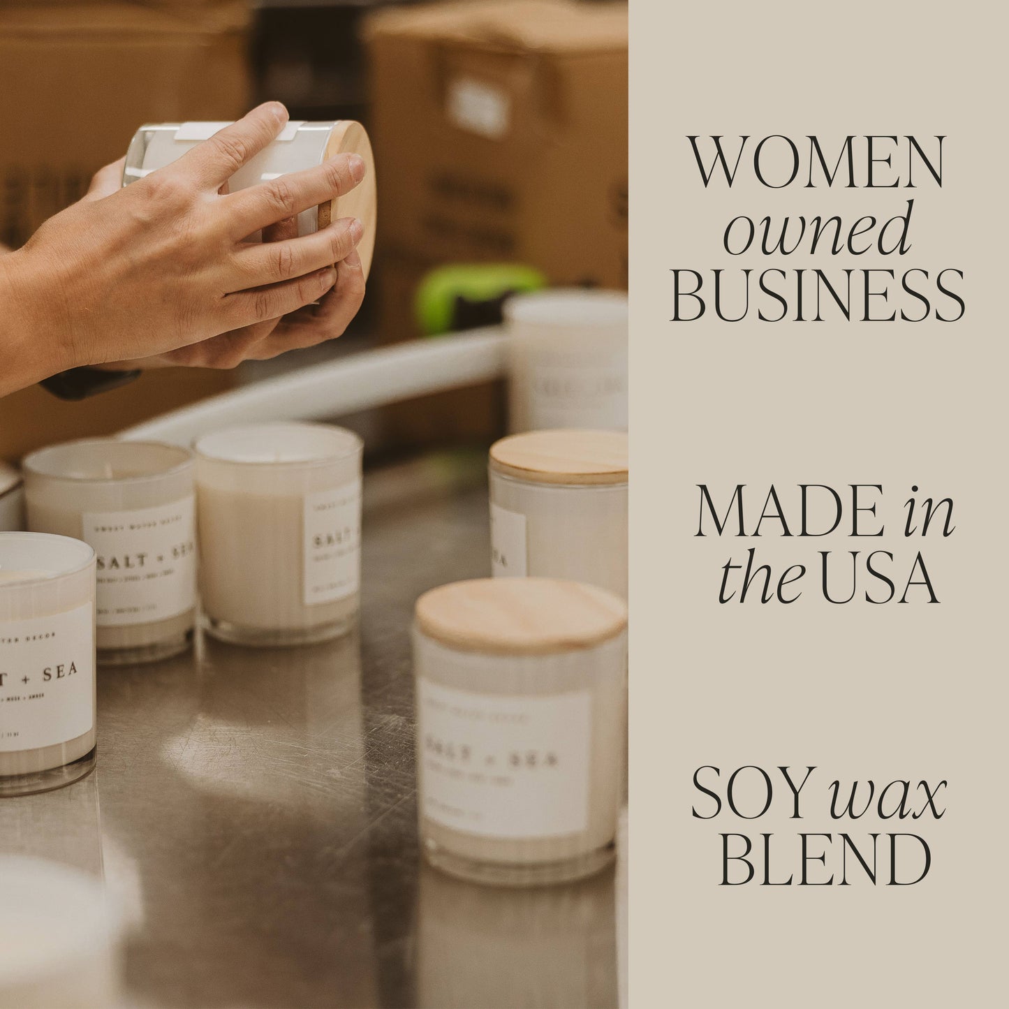 Sweet Water Decor brand candles are soy wax, women owned and made in the USA. Perfect for Mother's Day gifts.