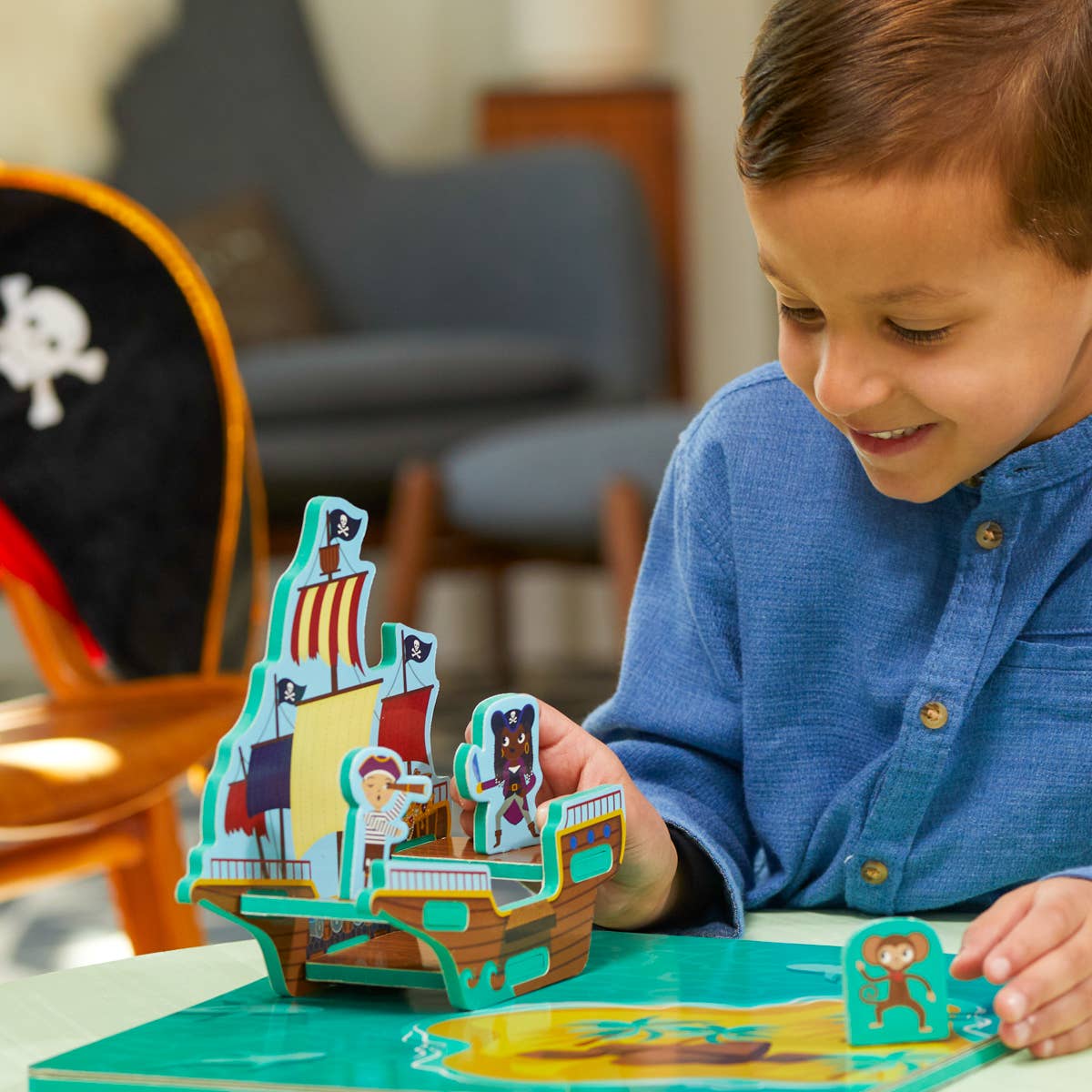 Storytime Toys brand Pirate puzzle that you build into a pirate ship for pretend play.