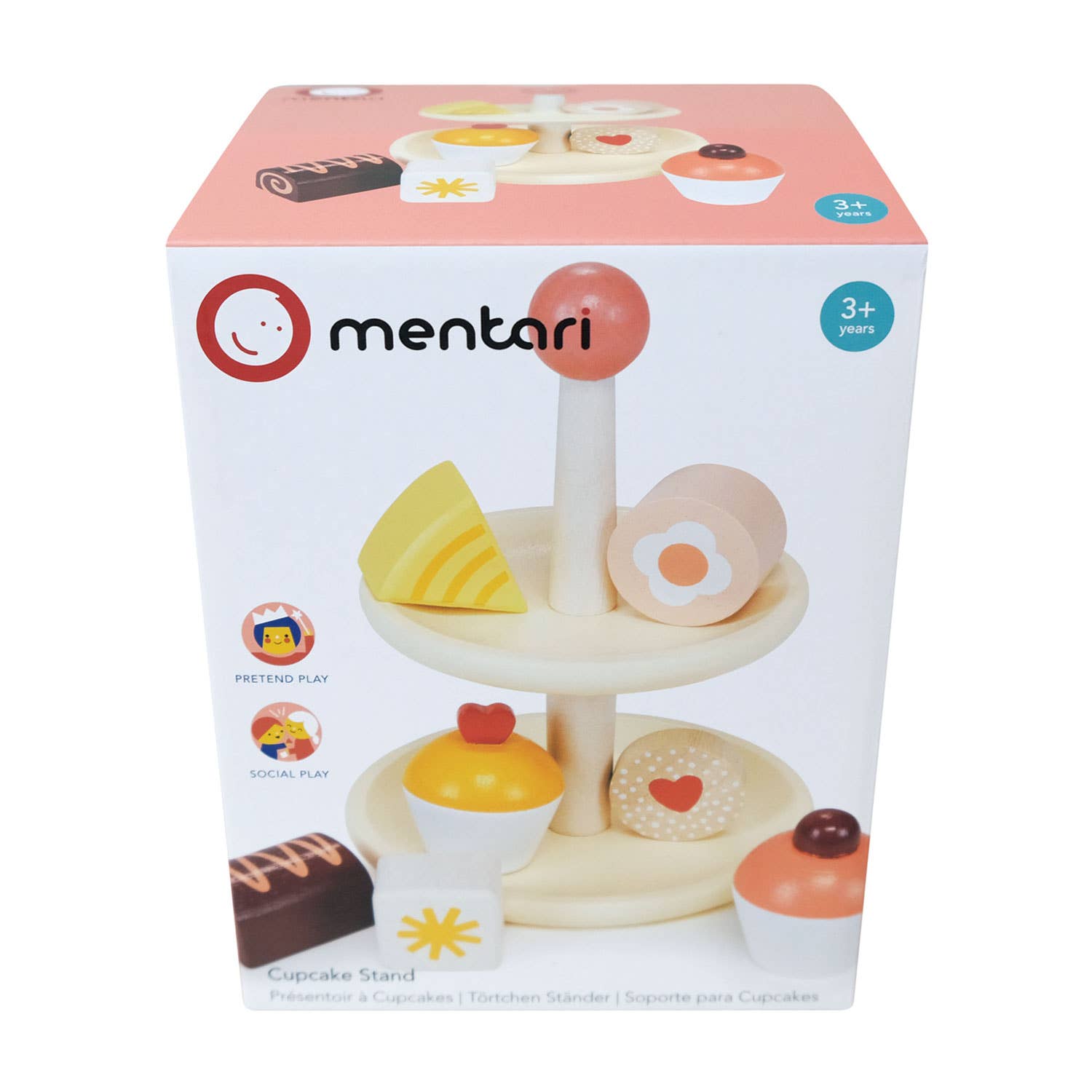 Mentari brand wooden cupcake stand for open-ended dramatic play.