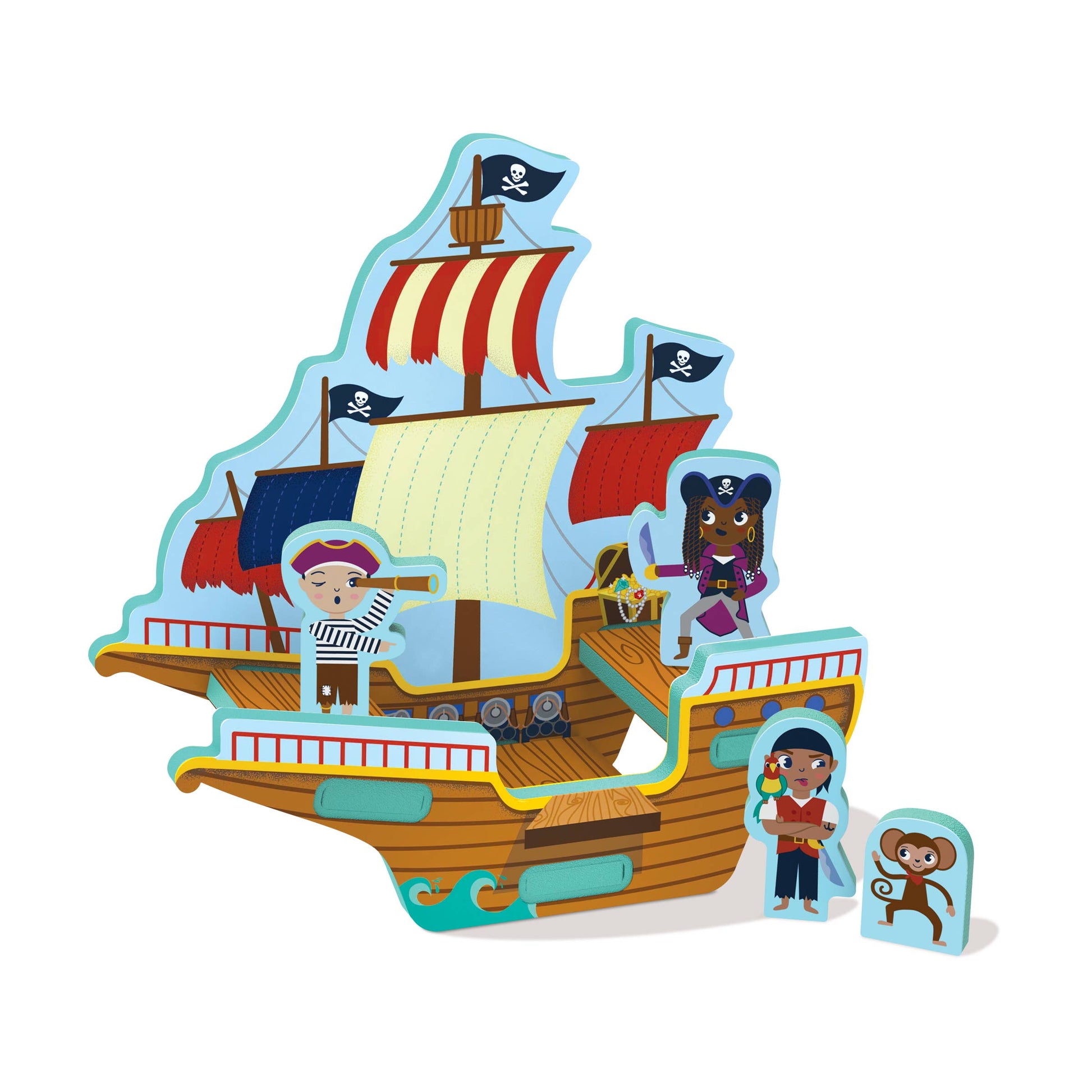 Storytime Toys brand Pirate puzzle that you build into a pirate ship for pretend play and constructive play.