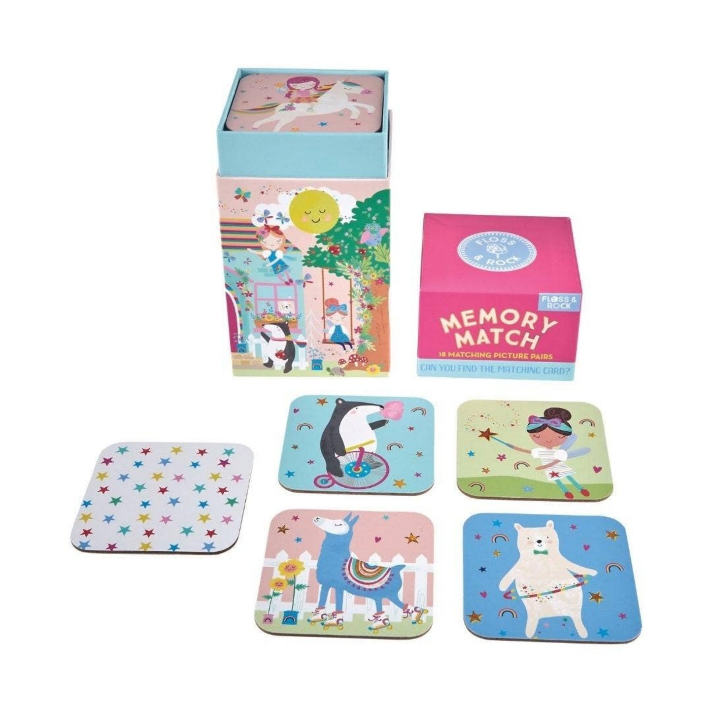 eco-friendly memory match game in fairytale print