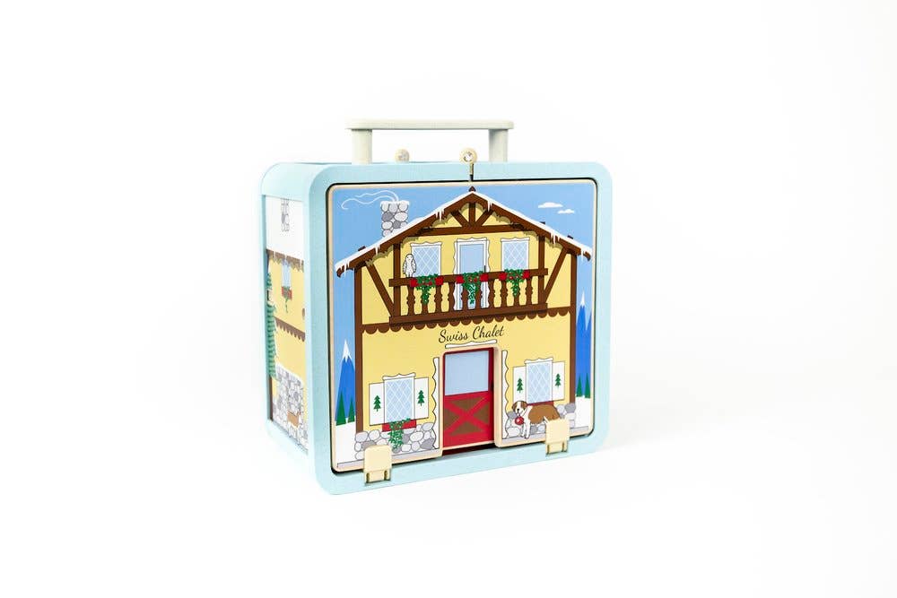 Ski Chalet suitcase is great for playing during travel