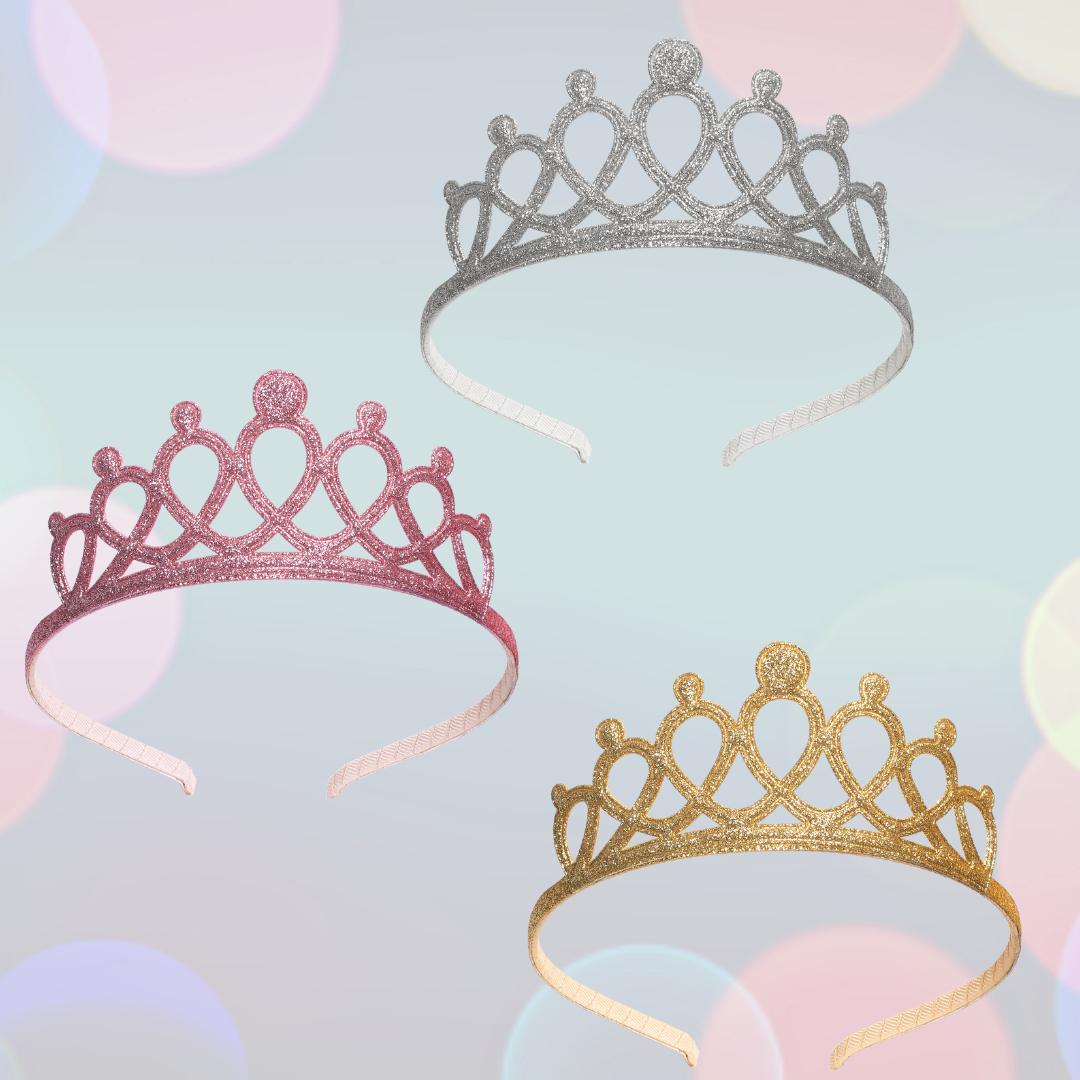 Princess Pink sparkle tiara headband for princess for pretend play or birthday party