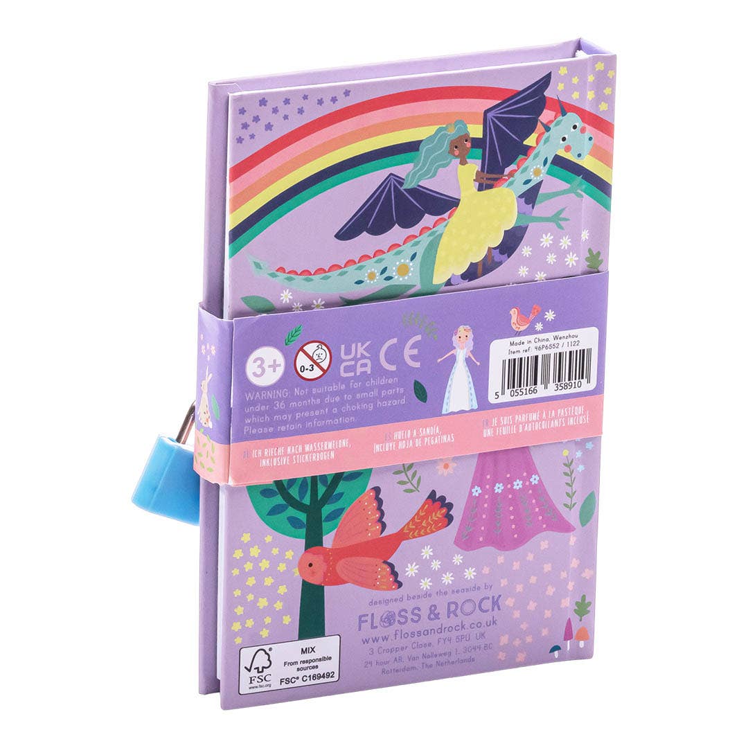 Fairy tale diary for little girl with scratch and sniff cover in purple