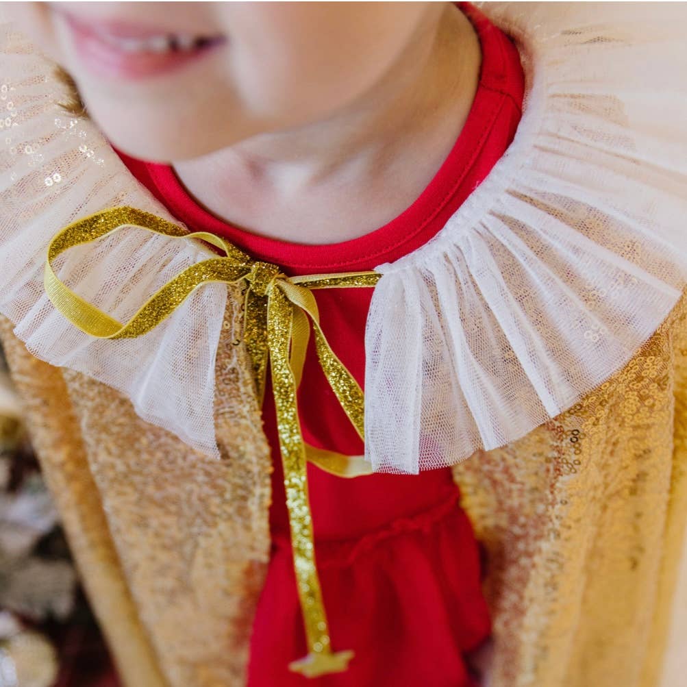 Dress up in sequins, tulle and glitter cape for princess party