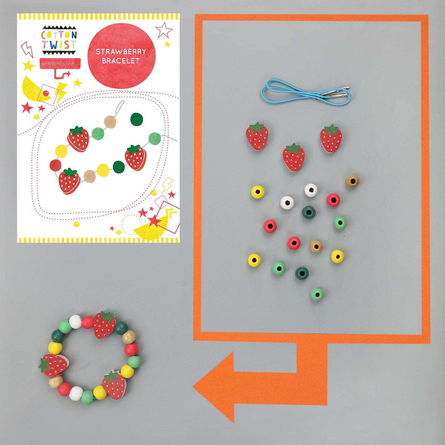 Wooden Strawberry Bracelet Kit - Single