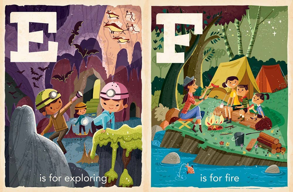 E is for exploring Board book for kids