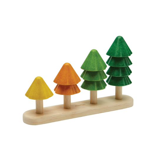 Plantoys brand sustainable sorting and stacking trees.