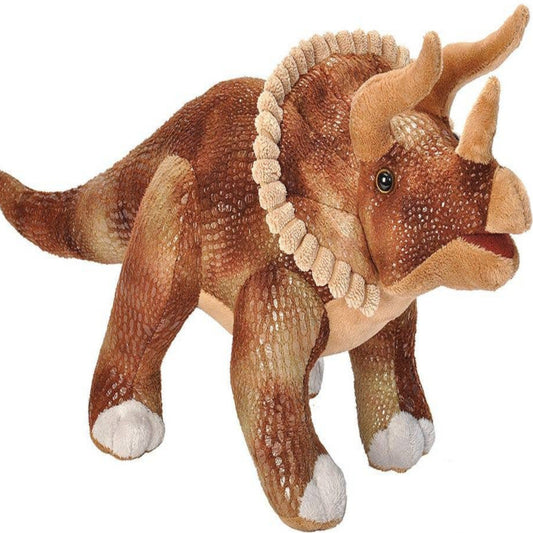 Wild Republic brand Triceratops stuffed animal is perfect gift for child's dinosaur birthday party.