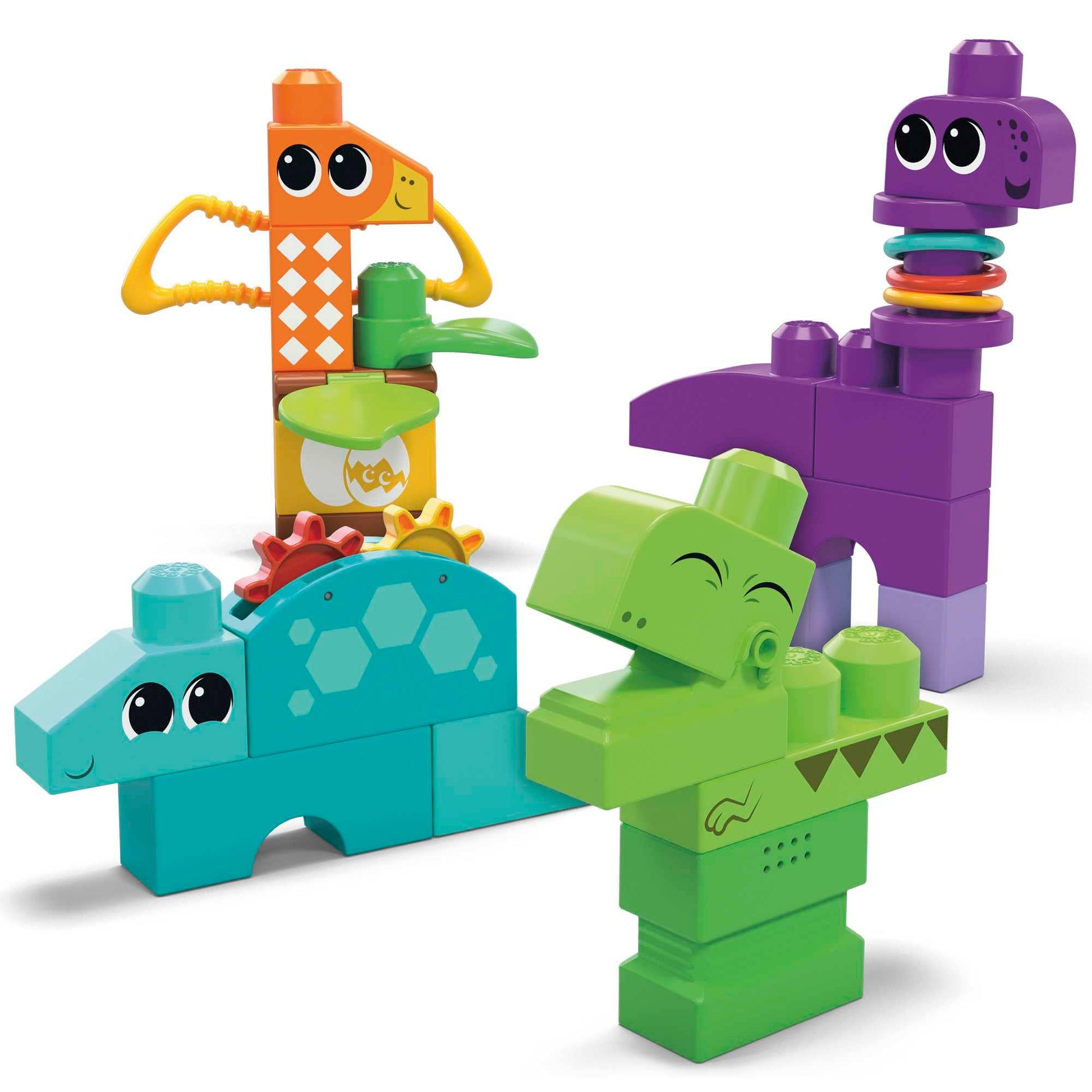 Sensory Dinosaur Mega Bloks building blocks for constructive play 