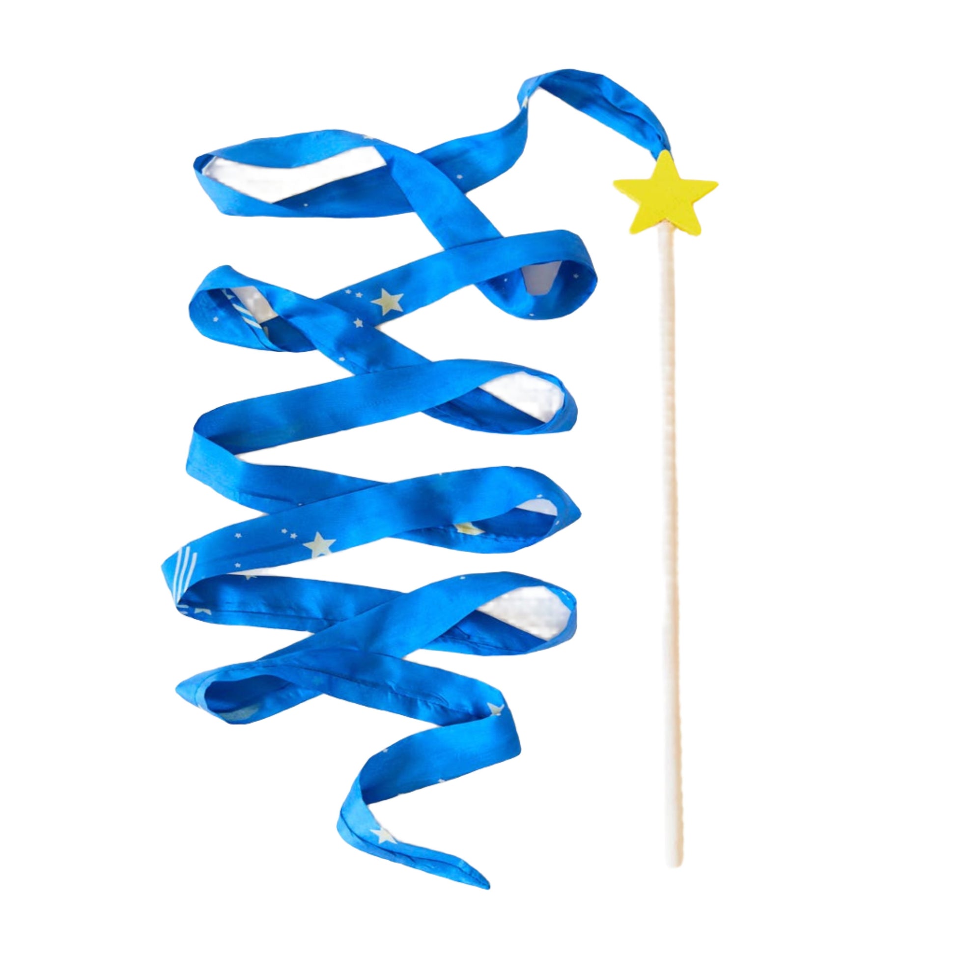 Sarah's Silks brand star streamer wand for fairy tale play.