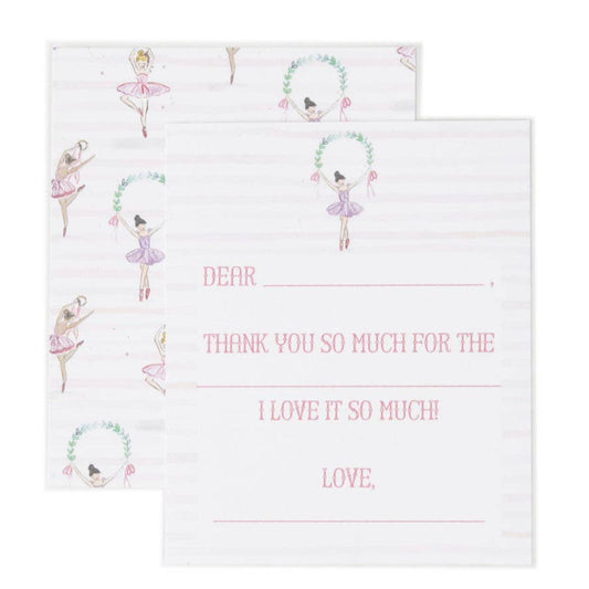 Over the Moon brand children's ballerina stationary for Thank You Notes.