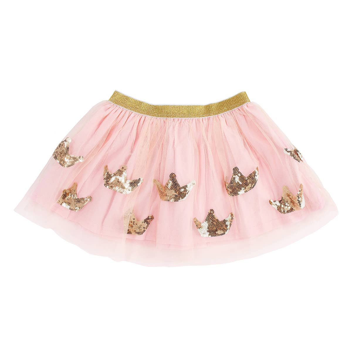 princess pink tutu with gold sequin crowns