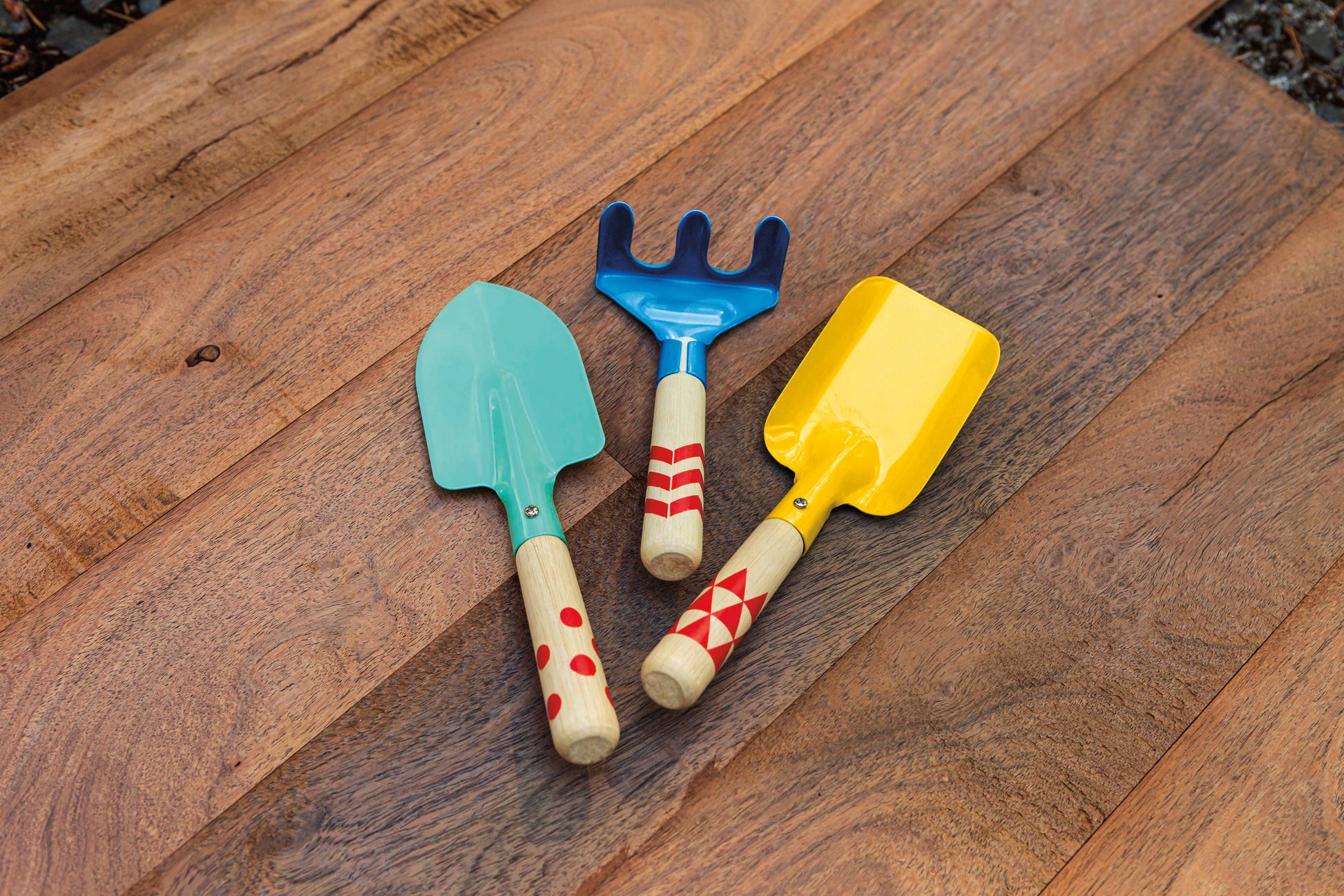 Garden shovel, rake and trowel tools for kids