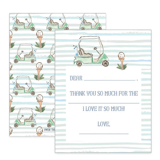 Over The Moon brand children's golf thank you notes for after the birthday to teach manners.