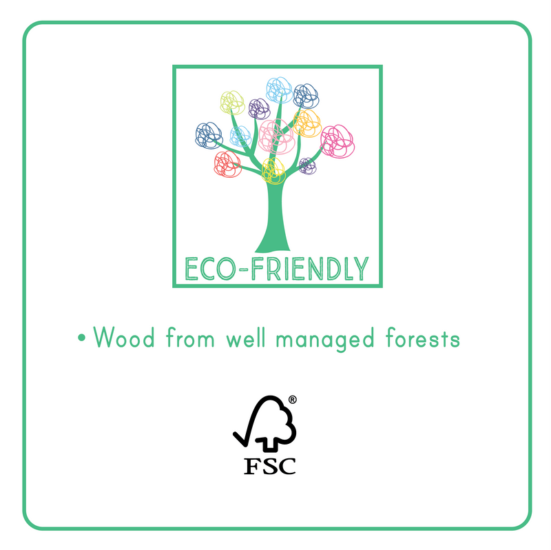 eco-friendly toys made of wood from well managed forests