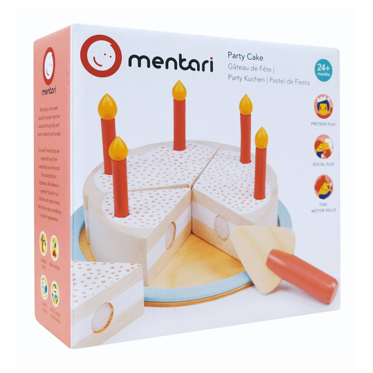 Mentari brand sustainable party cake toy for 2 year old gift.