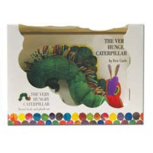 Eric Caryle The Hungry Caterpillar book and plush book set for gift giving.