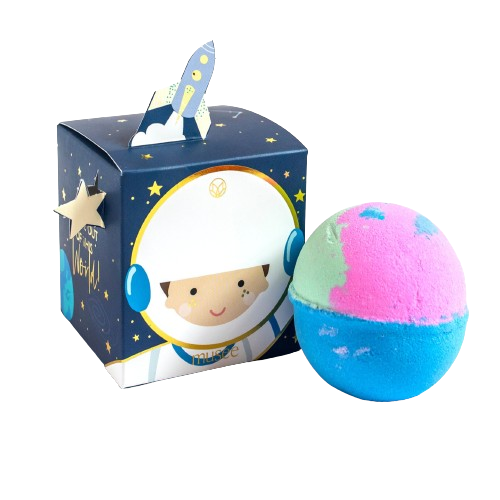 Musee brand bath balm with fun space toy surprise inside is great gift for toddler.