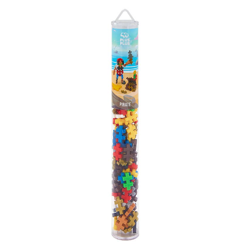 Plus Plus brand Pirate mini building blocks to support creativity and fine motor skills.