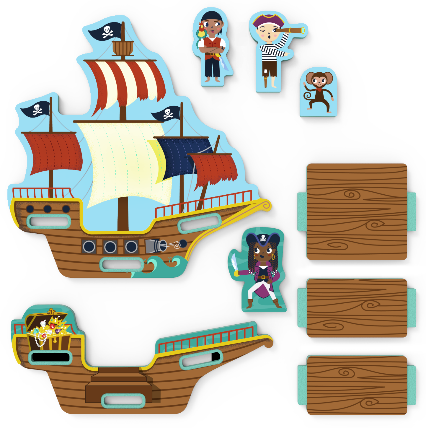 Storytime Toys brand Pirate puzzle that you build into a pirate ship for pretend play.