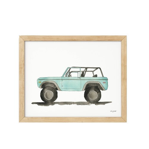 Surf's up beachtruck watercolor print for room decor.