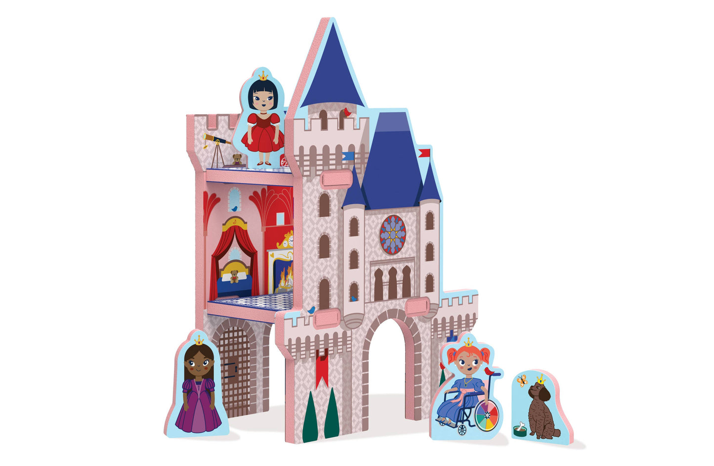 Princess playset puzzle with princess figures for pretend play