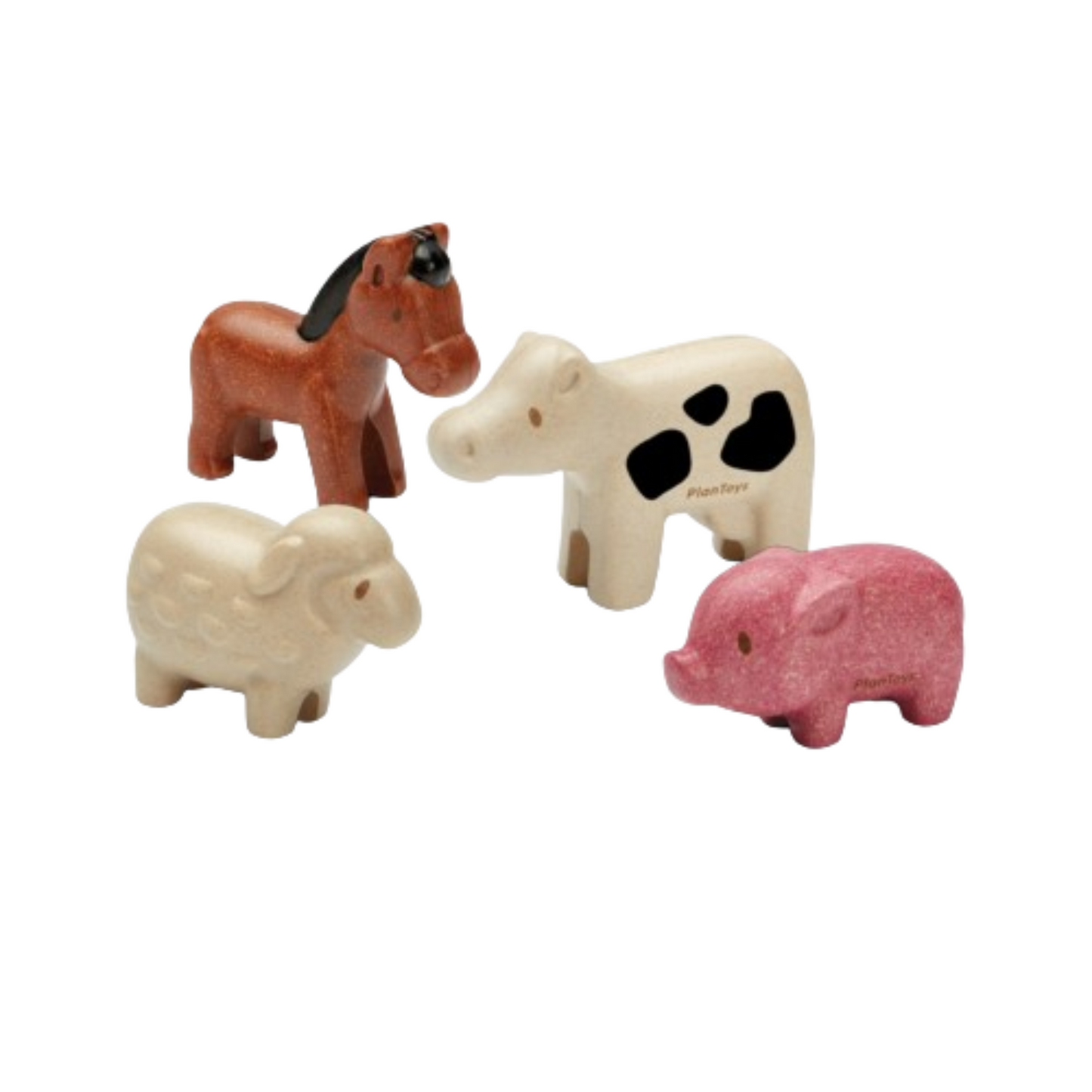 Plantoys sustainable farm animals: horse, sheep, cow, pig