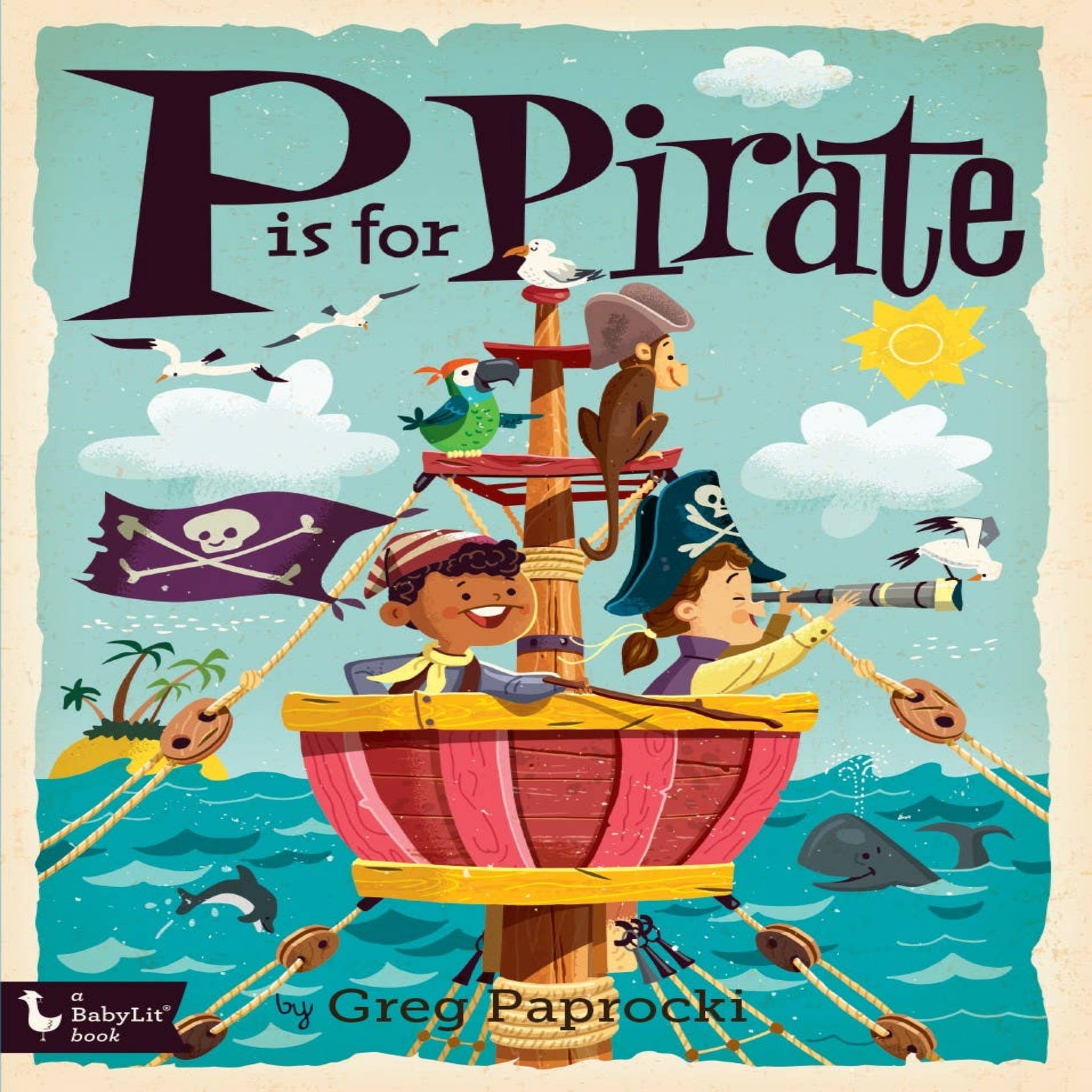 Pirate alphabet board book for kids to learn ABC.