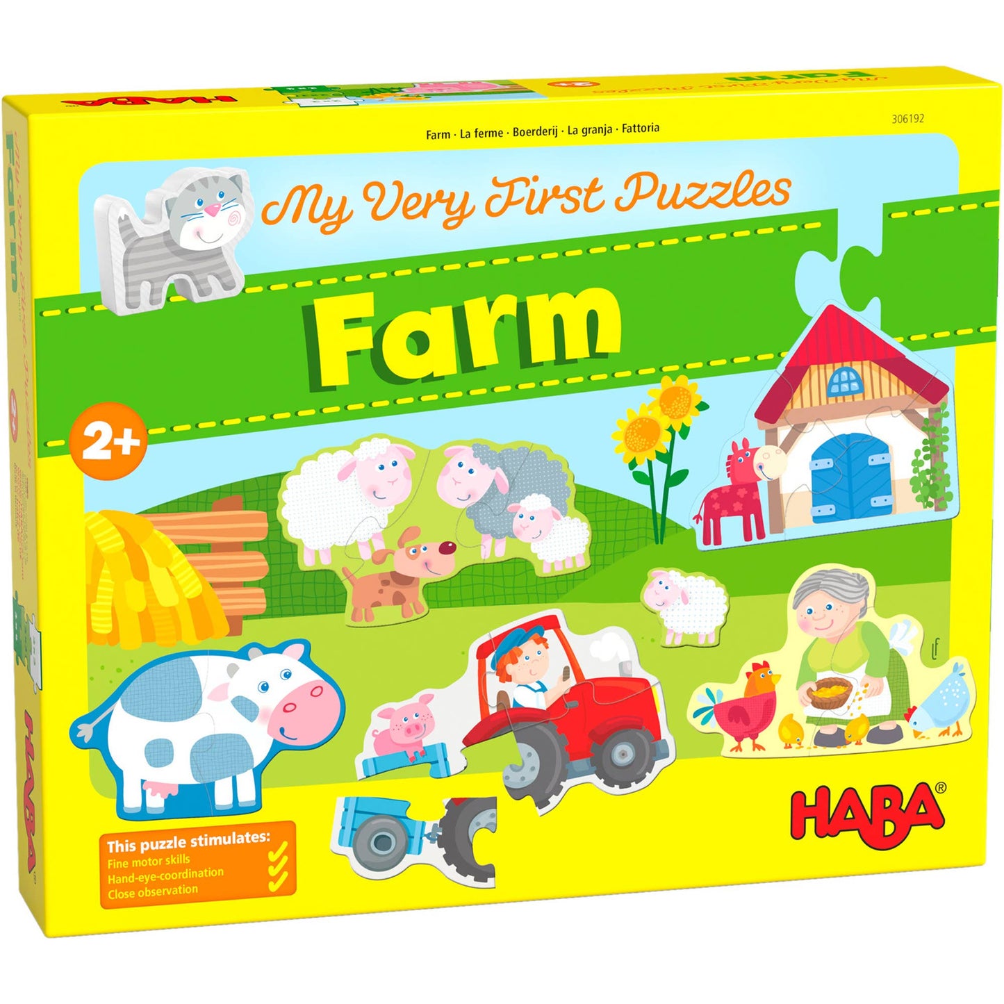 Farm puzzle for fine motor skills, hand-eye coordination