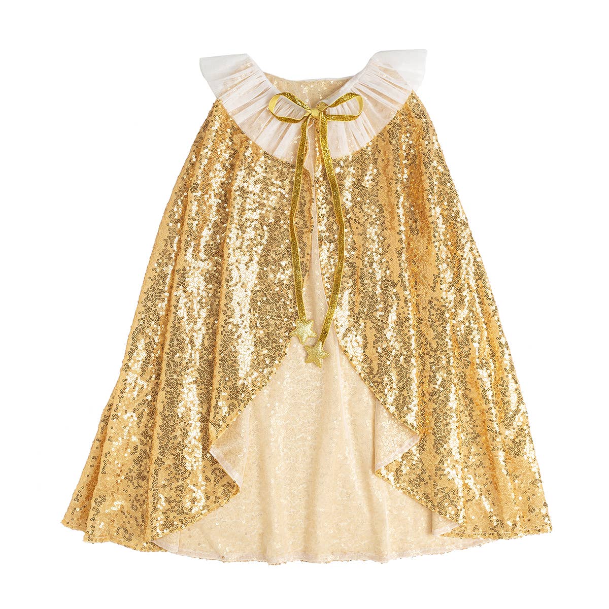 Sweet Wink Brand Gold sequin cape for princess pretend play.