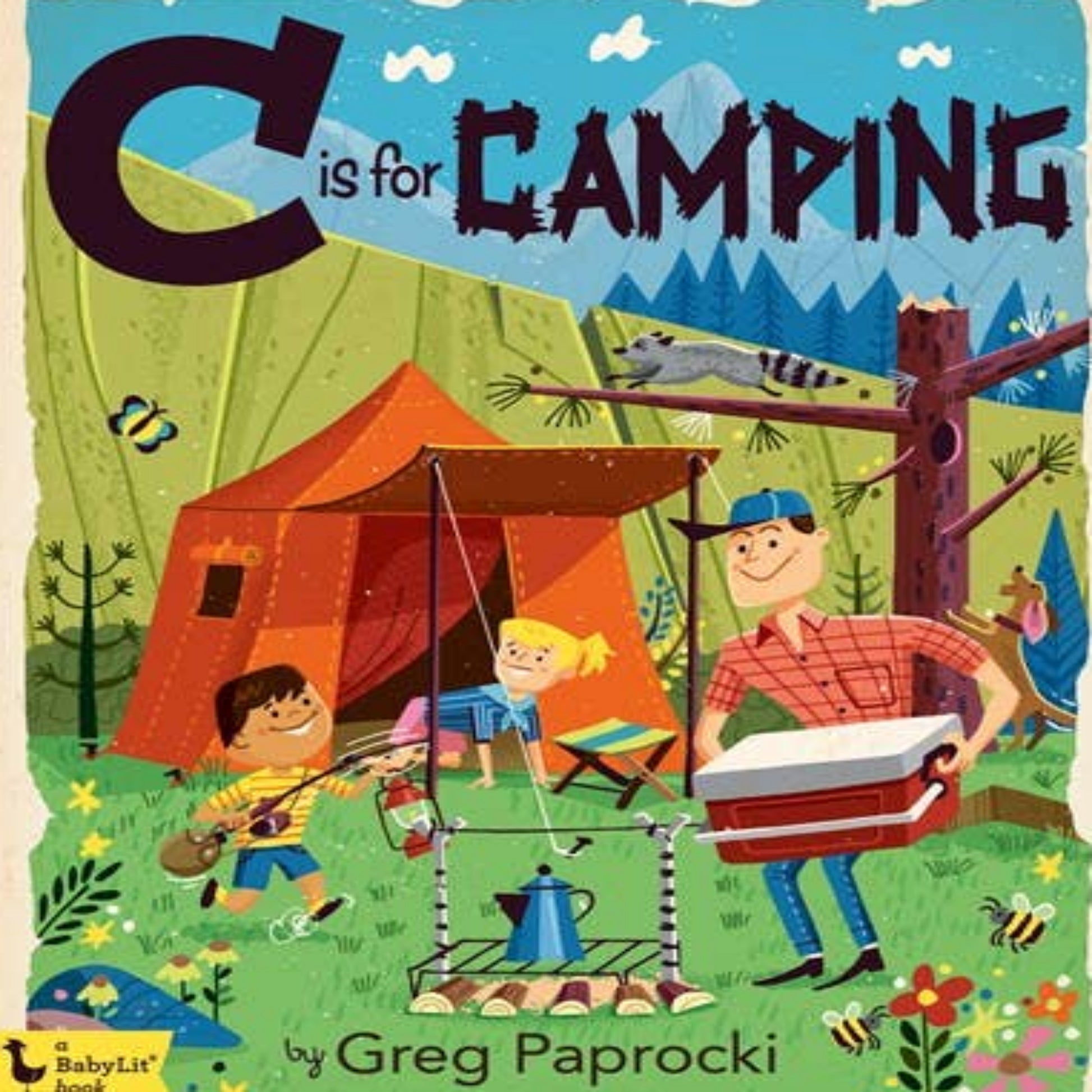 C is for camping Board book for kids