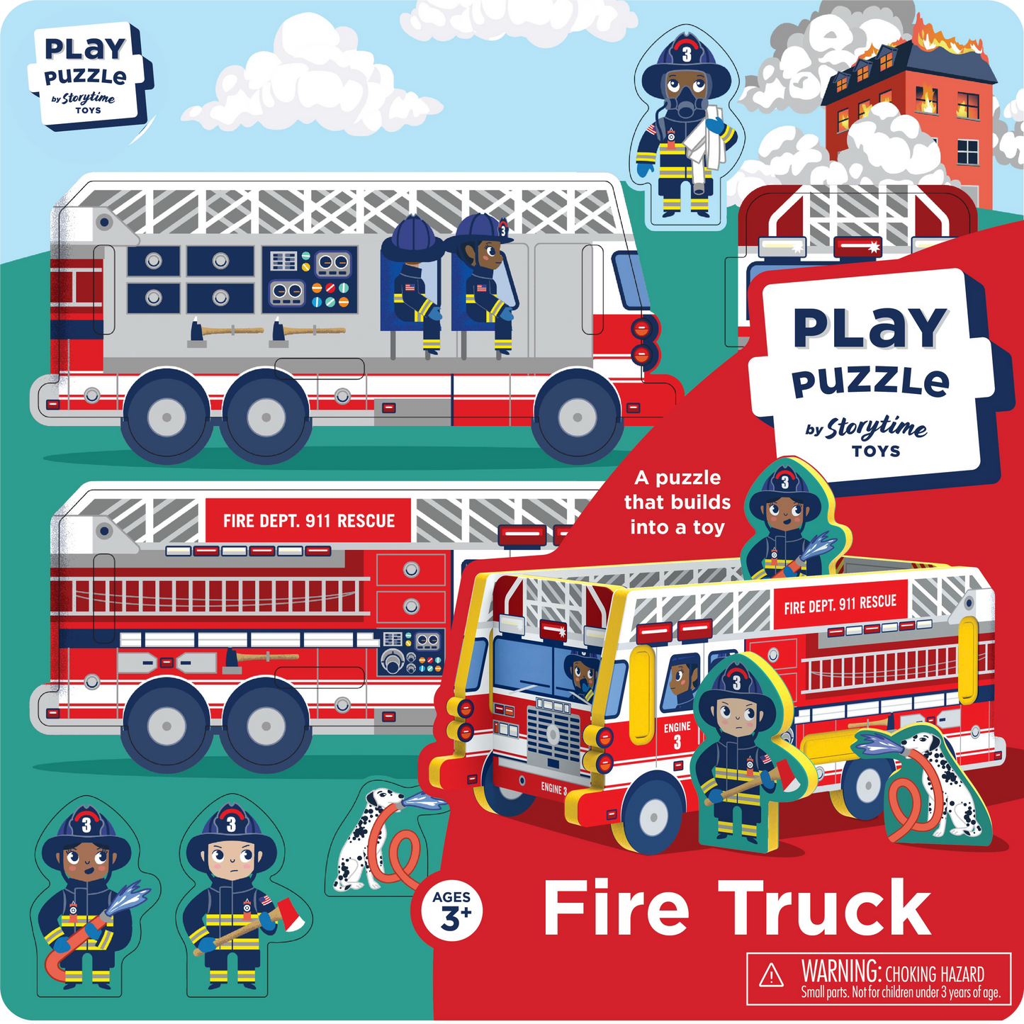 Firetruck Play puzzle with figures