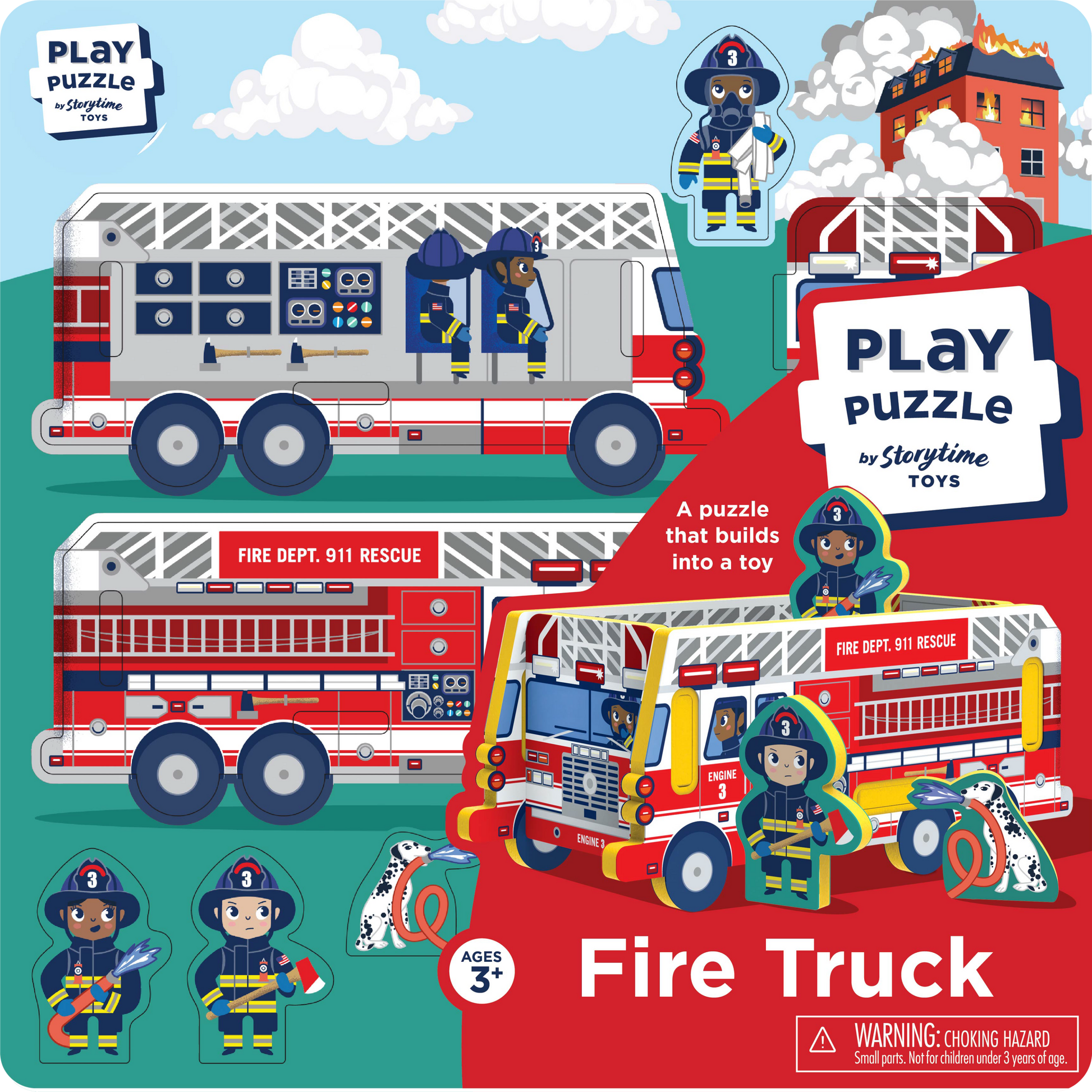 Firetruck Play puzzle with figures