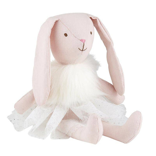 Pink bunny stuffed animal for easter with glitter dress