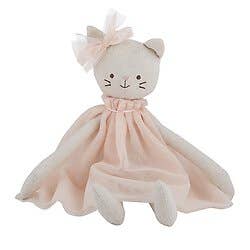 Kitty cat princess lovie and doll in pink dress with bow