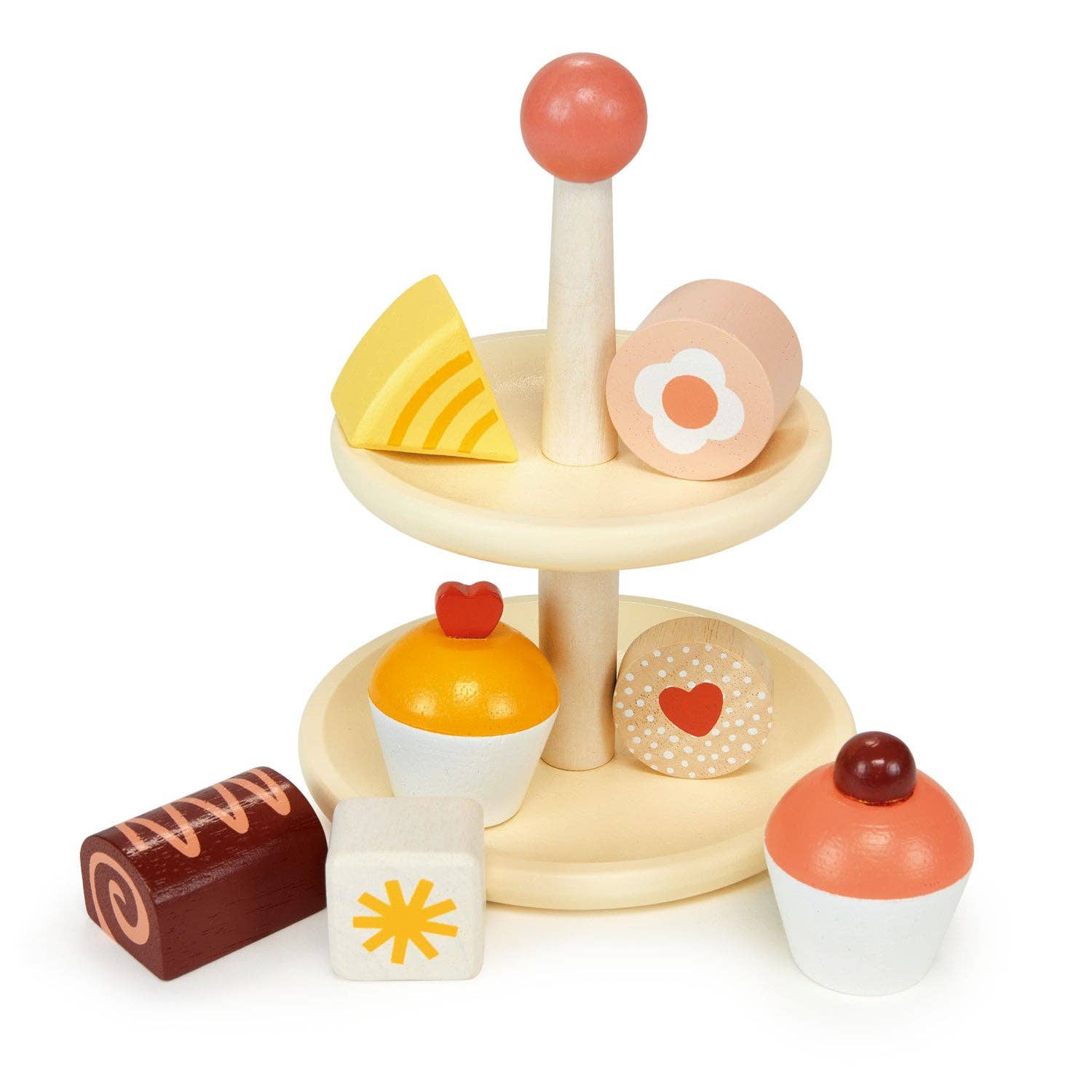 Mentari brand wooden treats tray for open-ended pretend play.