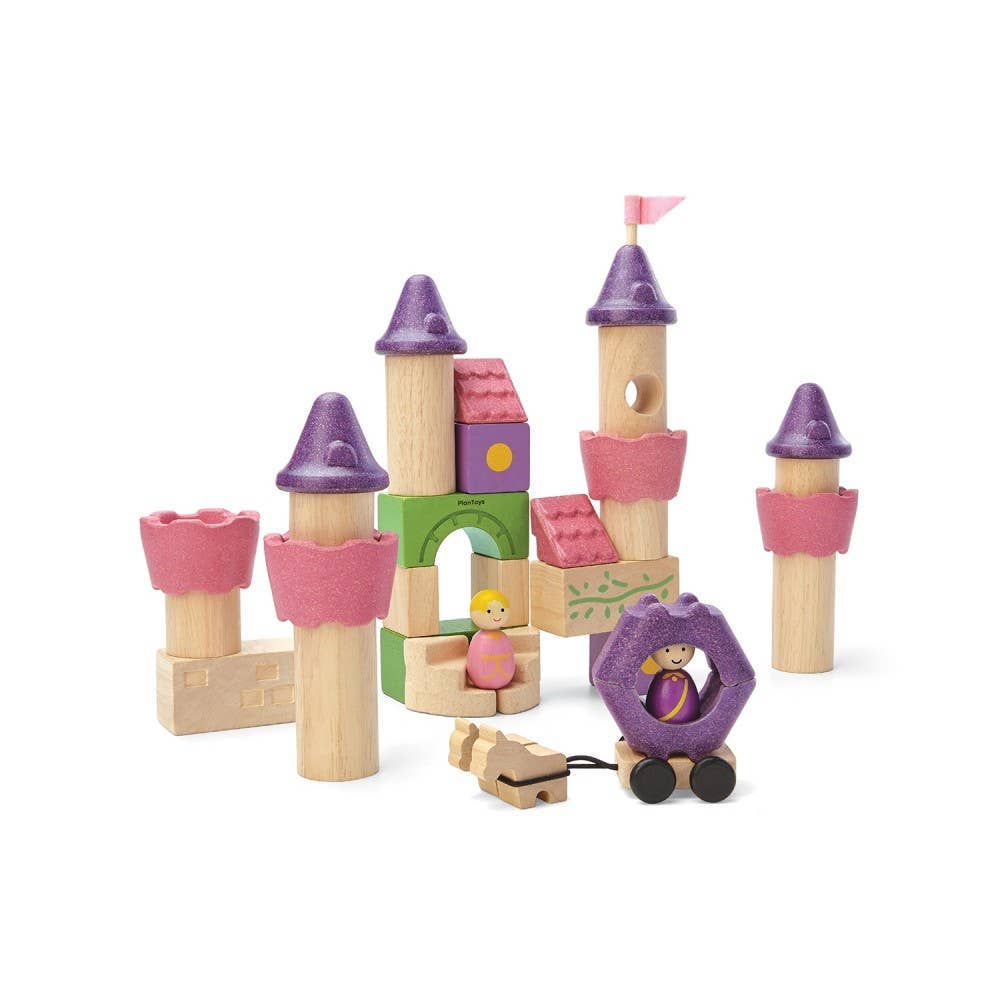 Plantoys sustainable fairy tale castle blocks for creative, open-ended play